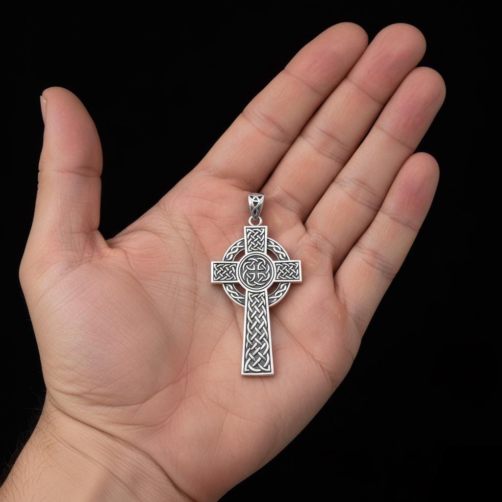 Men's Sterling Silver Irish Celtic Knot Cross Antique Pendant Only - Etsy