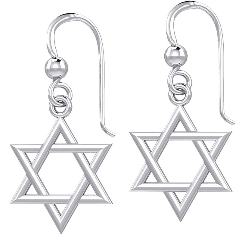 Women's 925 Sterling Silver Jewish Star of David Earrings - Etsy