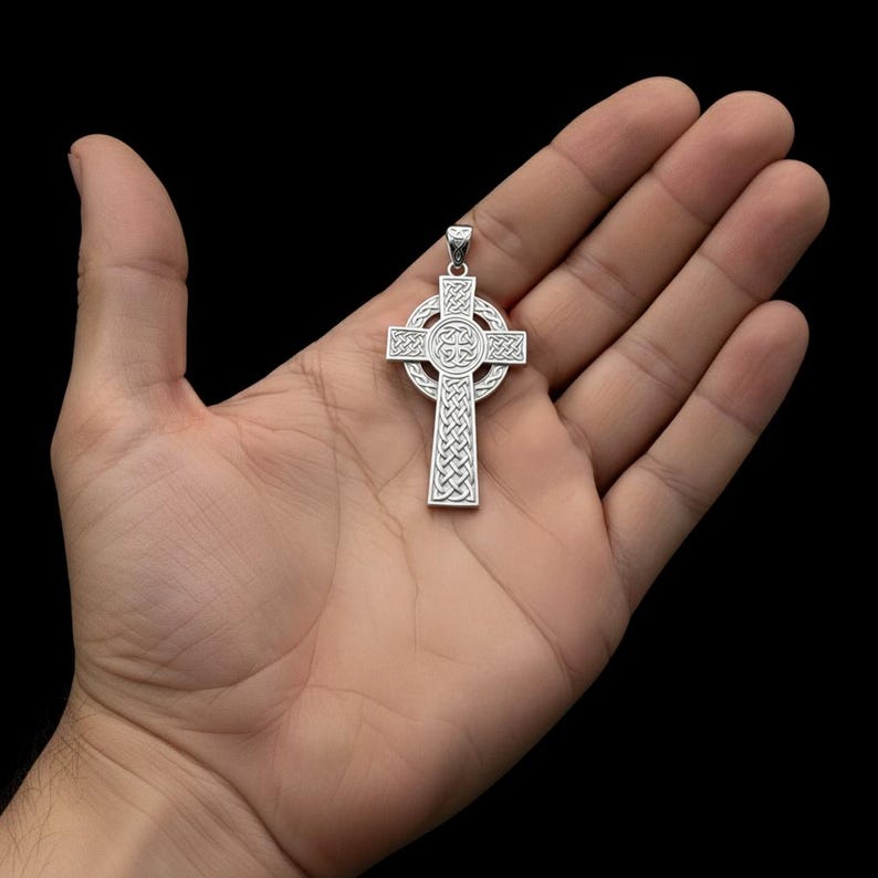 Men's Sterling Silver Irish Celtic Knot Cross Polished Pendant Only - Etsy