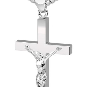Men's XL Heavy Solid 2in 925 Sterling Silver Crucifix Cross Pendant ...