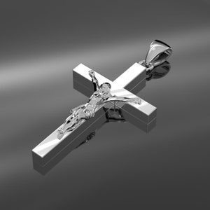 Men's XL Heavy Solid 2in 925 Sterling Silver Crucifix Cross Pendant ...