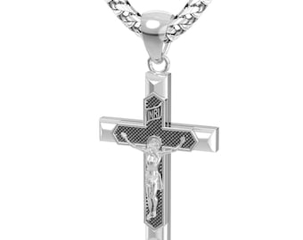 37mm Silver Yellow Plated Passion Crucifix Pendant Pendants