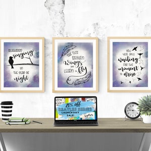 Wall Art Beatles 3 Print Blackbird Bundle Art Prints 8x10 11x14 Playroom Art Decor Nursery Print Set Gallery Wall Song Lyrics Friend Gift