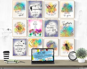 Beatles Wall Art 12 Art Print Bundle Playroom Art Nursery Print Set Friend Gift Art Gallery Wall Song Lyrics