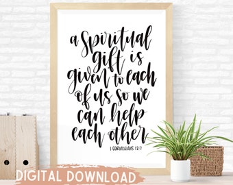 Digital Download Spiritual Gift Quote Art Print Poster