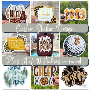 Diseño de pegatinas personalizadas + Juego de pegatinas / Vinilo mate / Botella de agua / Computadora portátil / Calcomanía de automóvil / Resistente a la intemperie / Idea de regalo