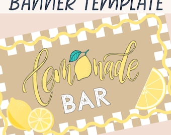 Party Banner Templates Download Lemonade Bar Birthday Party Decor Party Sign Design