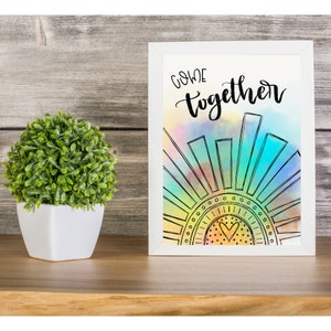 Come Together | Beatles | Art Print | 8x10 | 11x14 | Lyrics | Rainbow | Nursery | Playroom | Wall Art