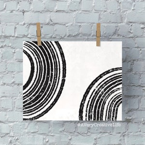 Art Print Abstract Black and White Wall Decor Abstract Art Minimalist