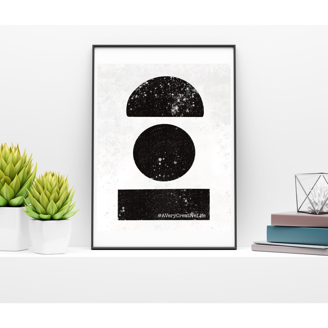 Black & White Abstract Geometric Art Print | 8x10 | 11x14 | Wall Decor ...