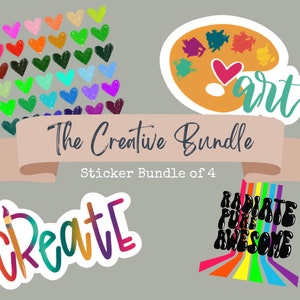 Sticker Bundles | Hand Drawn Stickers | Art Themed Stickers | Assorted Stickers | Weatherproof Sticker Pack | Art Stickers
