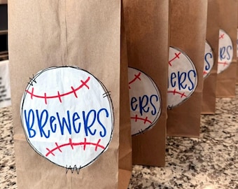 Custom hand painted gift bags for sports teams or party favors