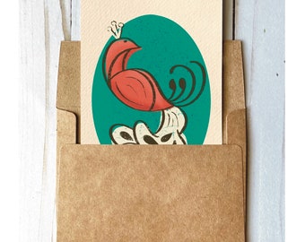 Blank Note Card Peacock Greeting Card Happy Mail Encouragement Friend & Family
