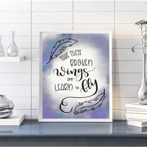 Broken Wings | Learn to Fly | Beatles | Art Print | 8x10 | 11x14 | Lyrics | Nursery | Playroom | Wall Art