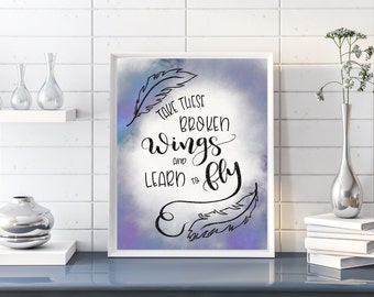 Broken Wings Beatles Lyrics Art Print (Digital Download)