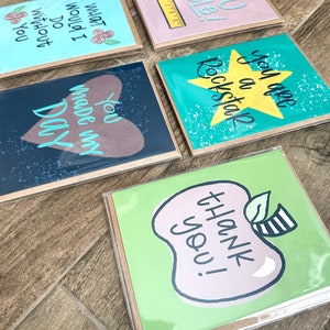 Lot de 5 cartes de voeux sur le thème des enseignants | Cartes de voeux vierges | A2 | 4x6 | Courrier heureux | Encouragements | Ami et famille | Remarque