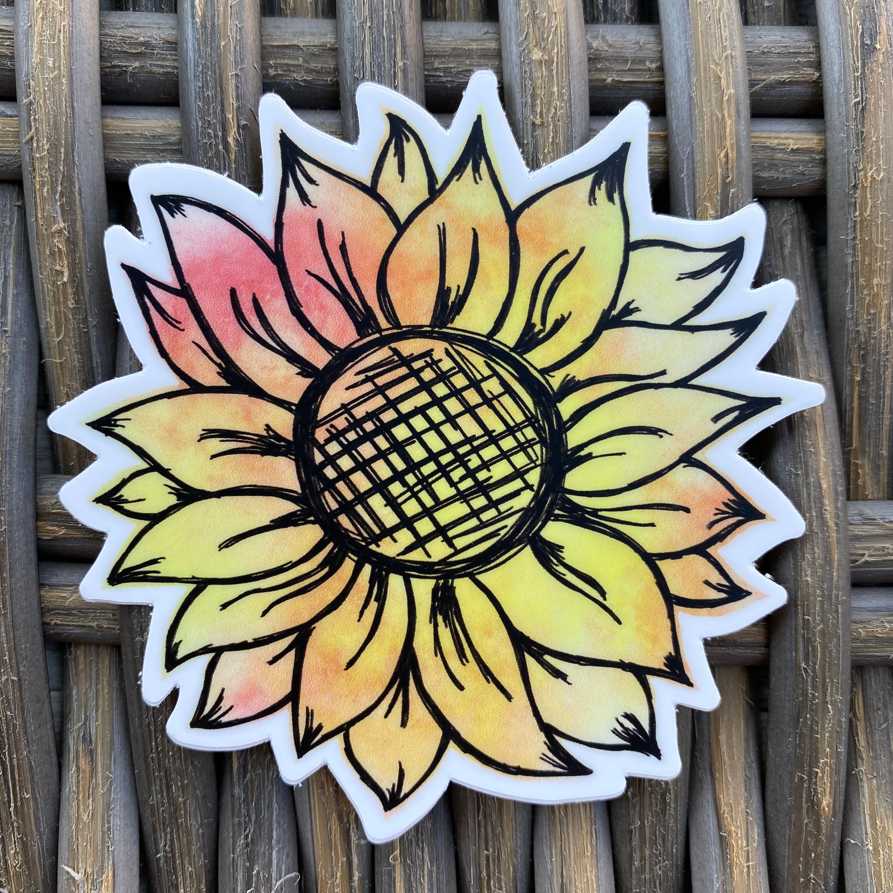 Watercolor Sunflower Sticker | Matte Vinyl | Water Bottle | Laptop ...