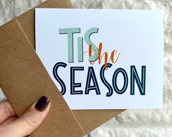 Christmas Card ‘Tis the Season Greeting Card Blank Note Card