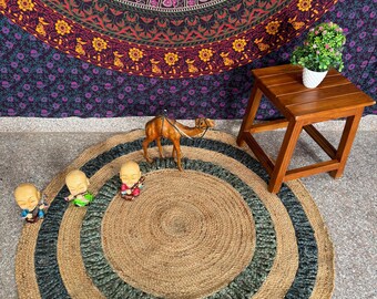 Braided Jute Round Rug: Natural Fiber Eco Decor