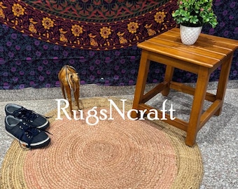 Bohemian Jute Rug: Round Braided Natural Fiber Area Rug