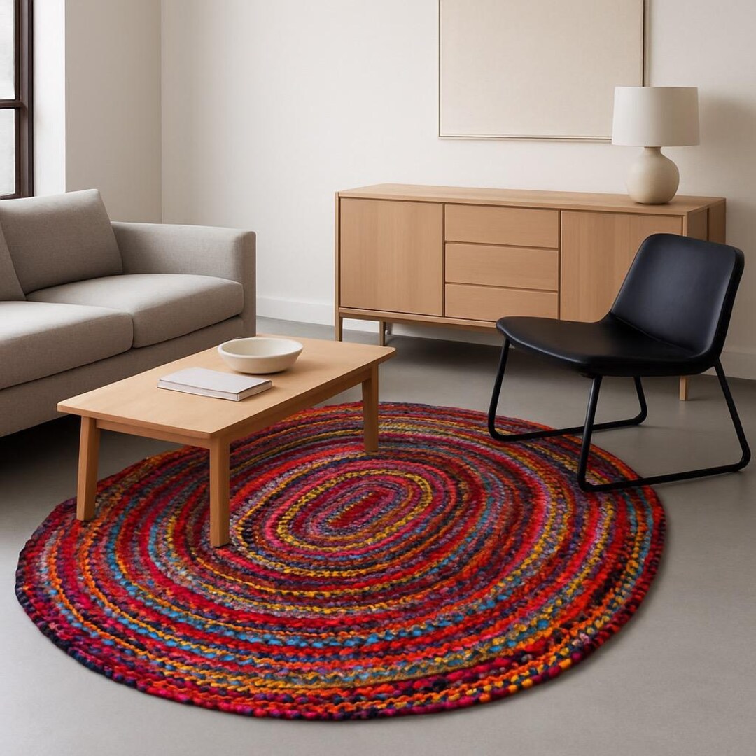 Handmade Oval Chindi Rug: Bohemian Cotton Doormat, Turkish Style - Etsy