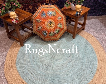 Hand Braided Jute Round Rug: Natural Fiber Area Rug