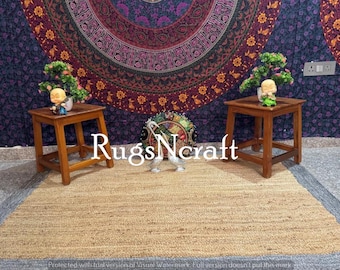 Hand Braided Jute Rug: Natural Fiber Eco-Friendly Floor Mat