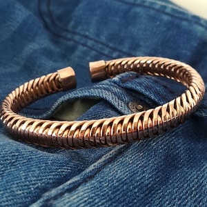 Men's Copper Bangle Bracelet - Men's Copper Cuff - Women's Copper Bracelet - Unisex Boho Copper Bracelet - Copper Healing Bangle Bracelet