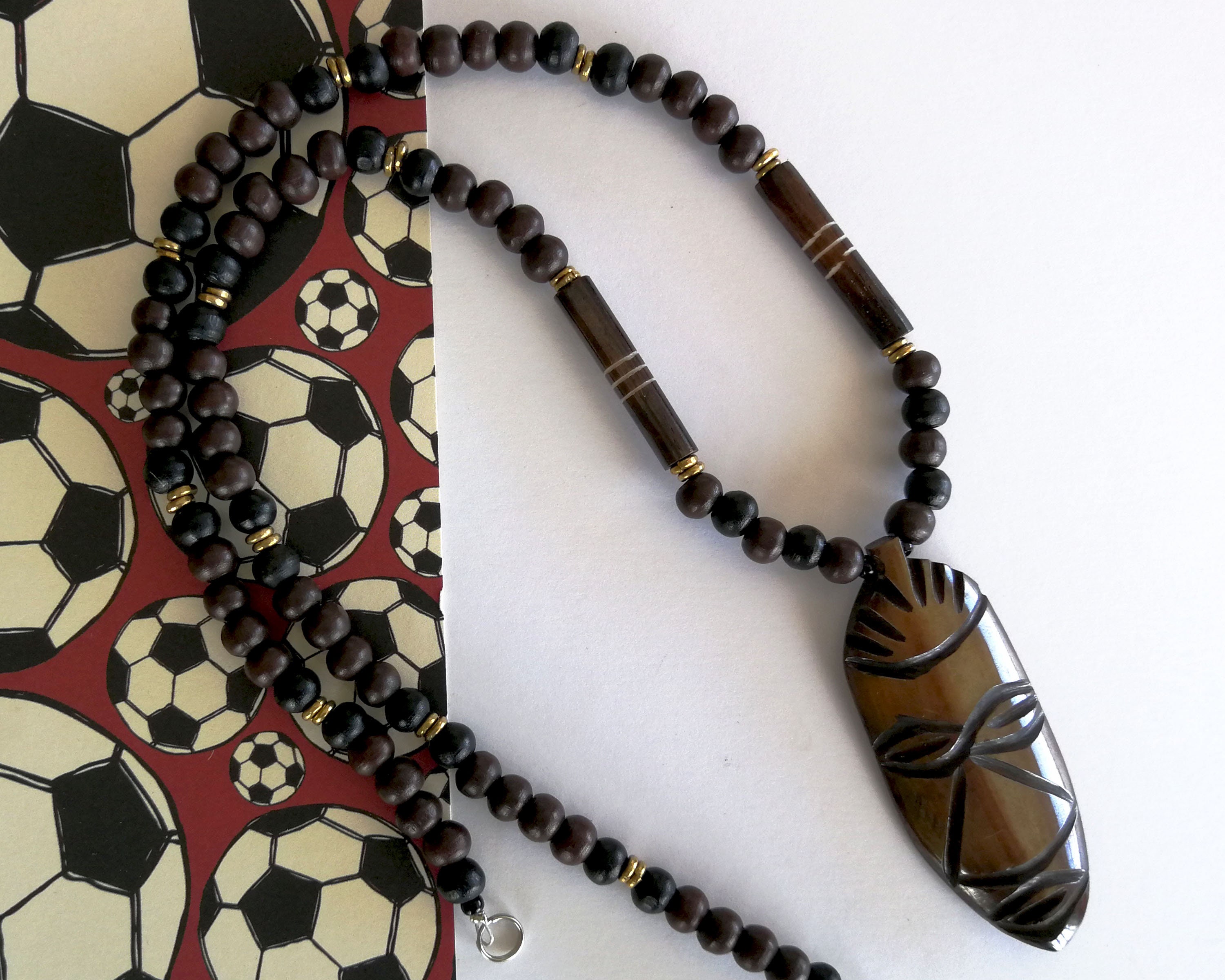 Buy Beaded Necklace for Men, Beaded Ethnic Necklace, Gemstone Necklace for  Men, Wood Necklace for Men, African Gifts for Men Online in India - Etsy