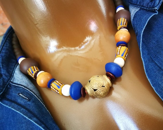 Natural Wood Bead Necklace for Men Women Boy Gril Teens Wooden Chain Unisex Chunky  Beads Necklaces: Buy Online at Best Price in UAE - Amazon.ae