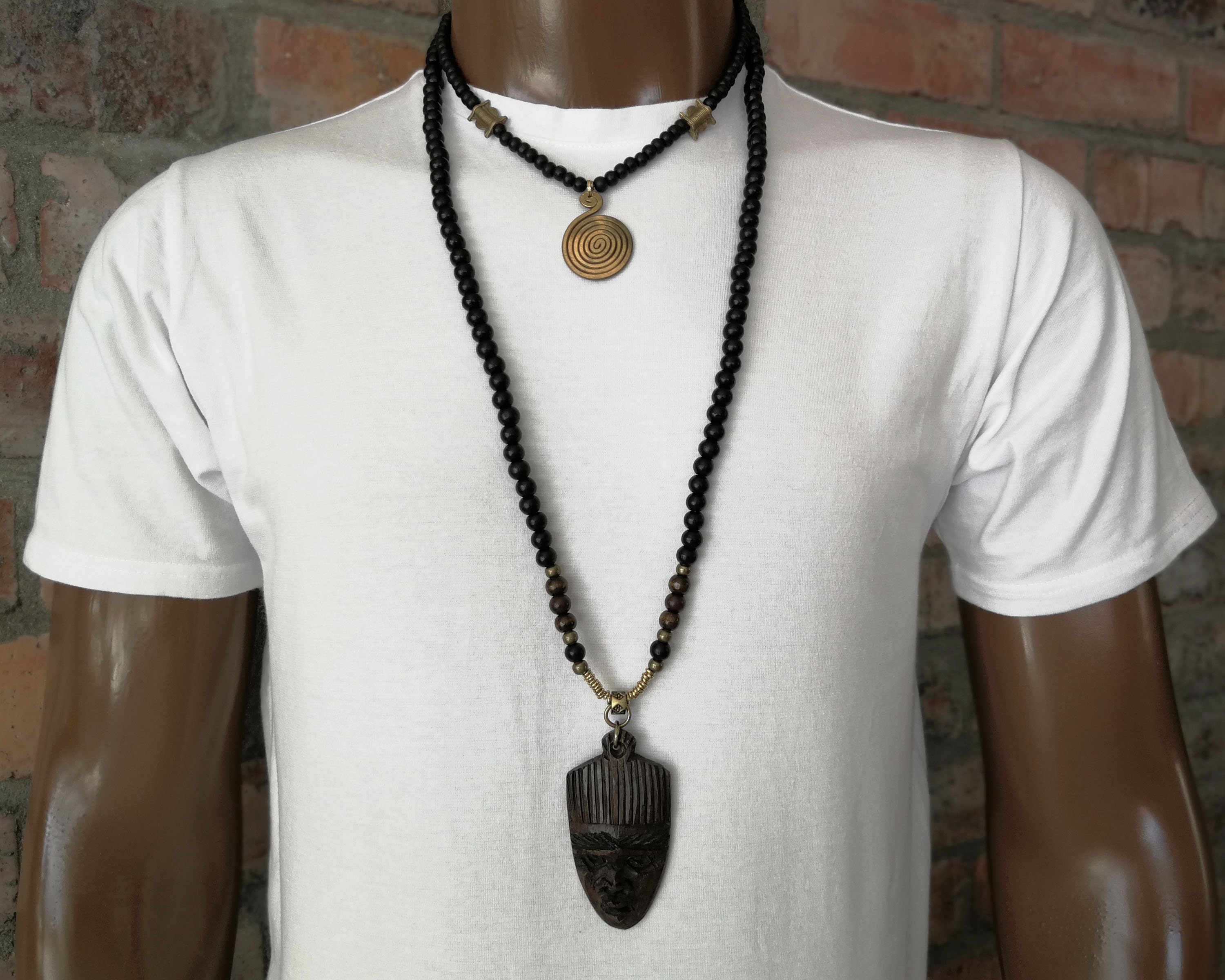 Buy Men Necklaces, African Jewelry Beaded Ethnic Afrocentric OOAK Men Women  Unisex Gift Ideas Brown Long Online in India - Etsy