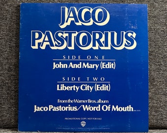 Jaco Pastorius John And Mary PROMO 12" Single 1981 Jazz Fusion Vinyl Record