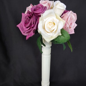 Custom Lightsaber Bridal Wedding Bouquet Holder - Ivory White