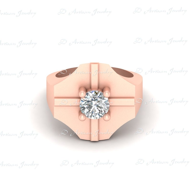 Mens Jewelry Solitaire Diamond Engagement Ring 1.10ct Diamond Anniversary Ring Gift For Him Wedding Ring For Men 925 Silver Or Rose Gold