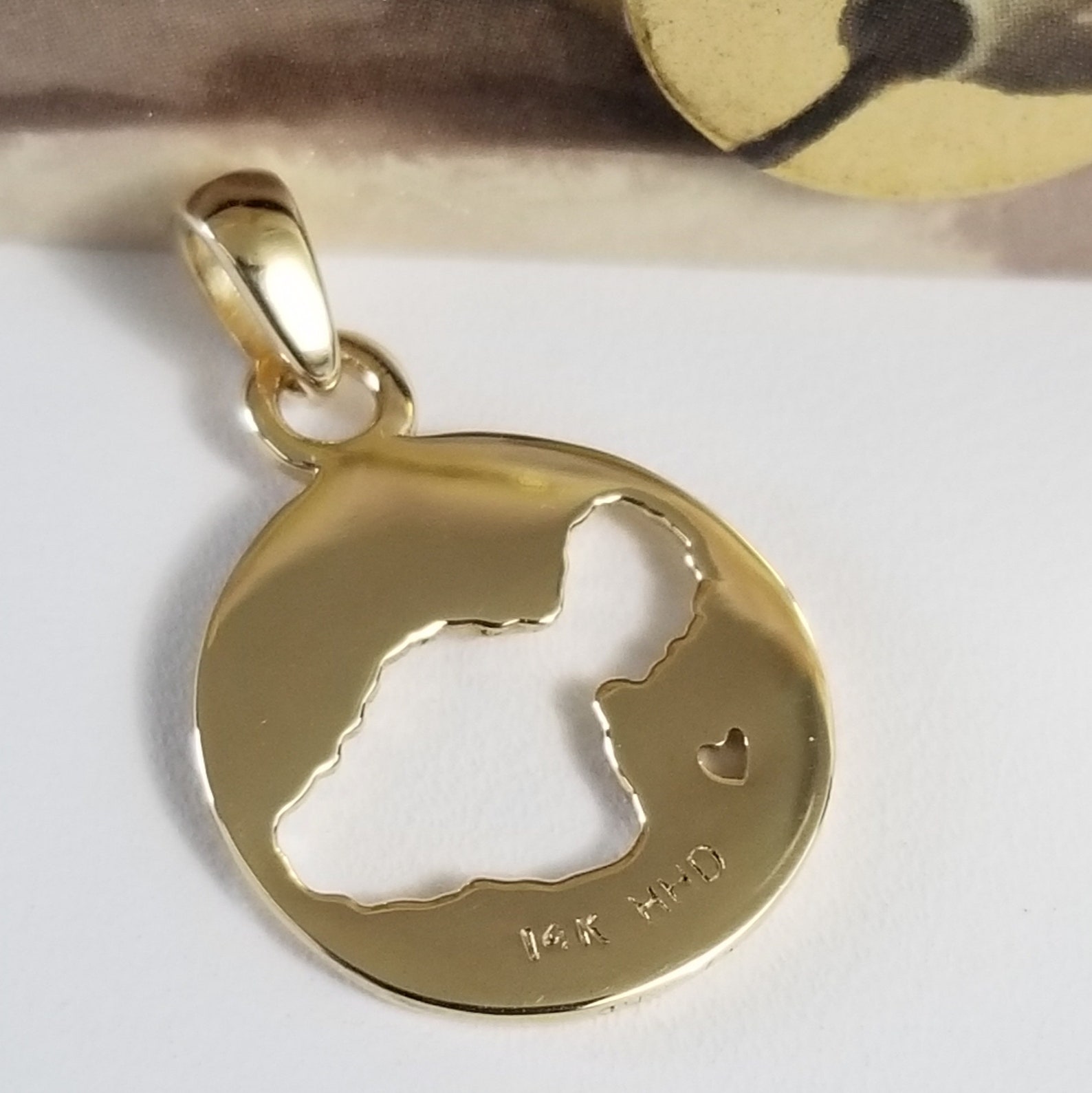 Island of Maui Pendant in solid 14K Gold from Hawaii Etsy