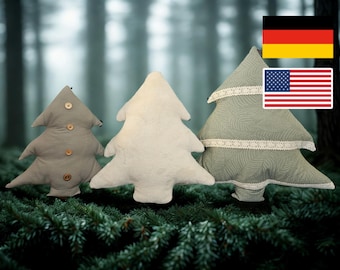 Christmas Tree Pillow Sewing Pattern & Tutorial (3 Sizes) • Beginner Friendly • PDF Download (A4) • Holiday Cushion Set