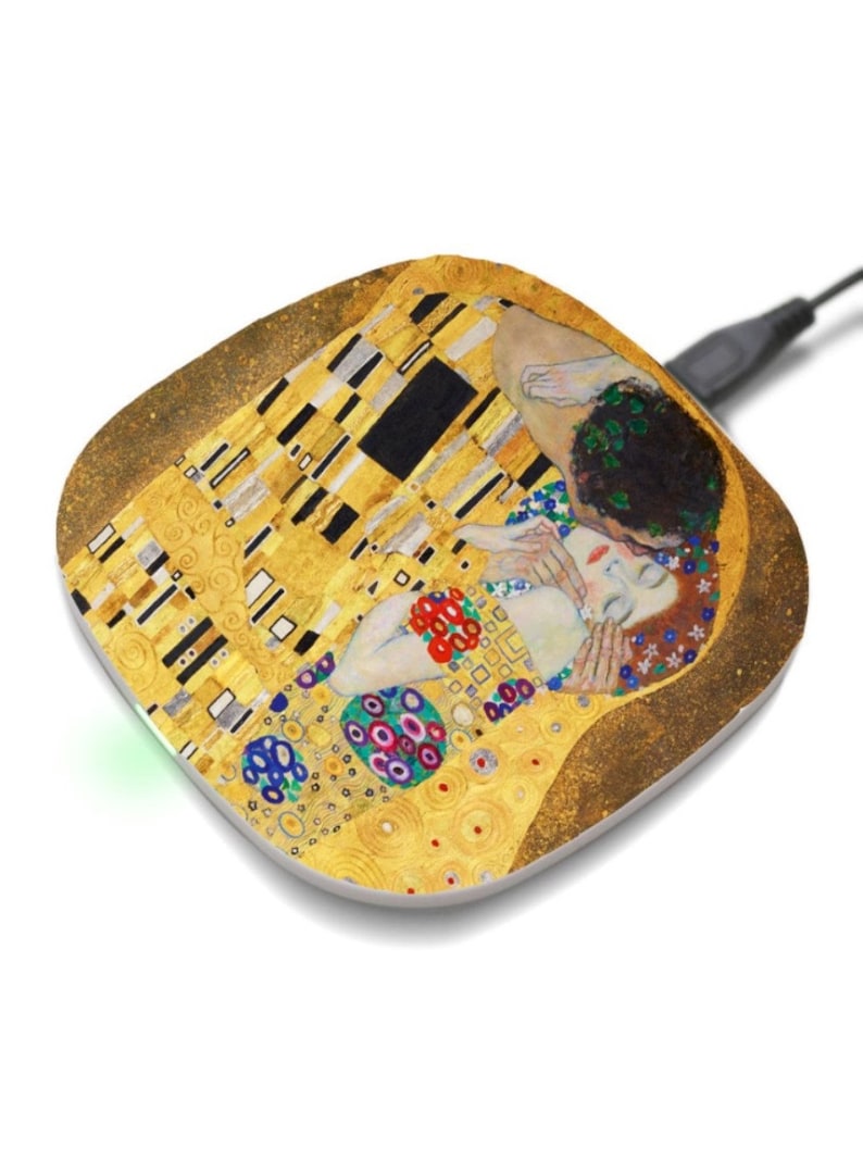 Gustav Klimt The Kiss iPhone Charger Samsung Charger Wireless Charger Wireless Charging Station Wireless Phone Charger iPhone Wireless Print