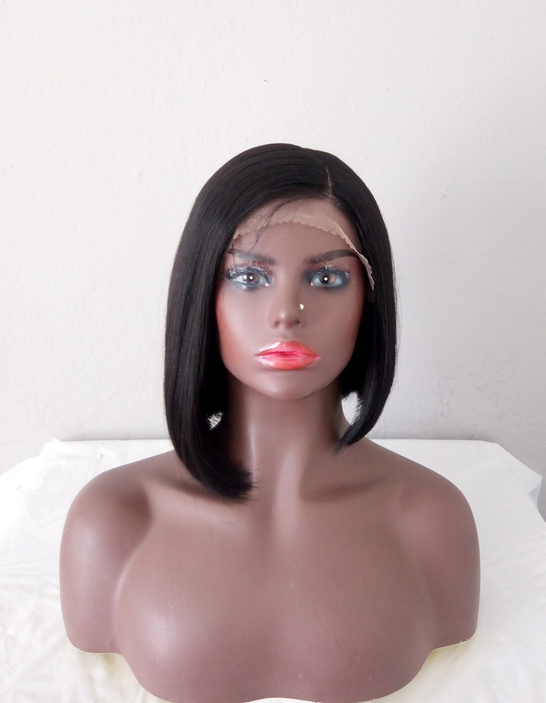 Lace Front Side Part Part Black 14 Bob Heat Resistant - Etsy