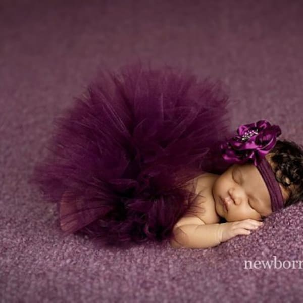 PLUM TUTU And Headband,Purple Tutu,Tutu Set For Baby Girl,Tutus For Children,Birthday Tutus,Newborn Girl Photo Outfit,Fluffy Tutu