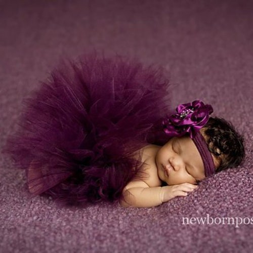 PLUM TUTU and Headbandpurple Tutututu Set for Baby Etsy