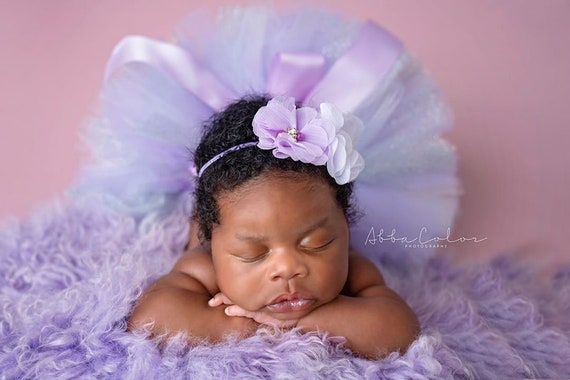 LAVENDER TUTU Set- Newborn Tutu Purple Tutu- Baby Tutu- Infant