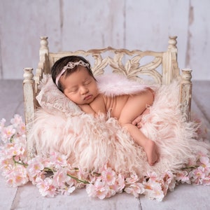 Pink Newborn Angel Wings, Baby Wings, Baby Fairy Wings, Newborn Wings and Headband, Newborn Photo Props, Baby Gift