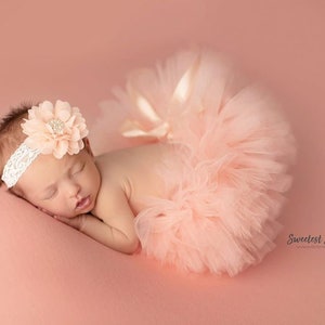 PEACH TUTU, Tutu for Newborn Girl, 1st Birthday Tutu, Cake Smash, Tutu For Baby, Tutu And Headband,Baby Girl, Newborn Photo Props