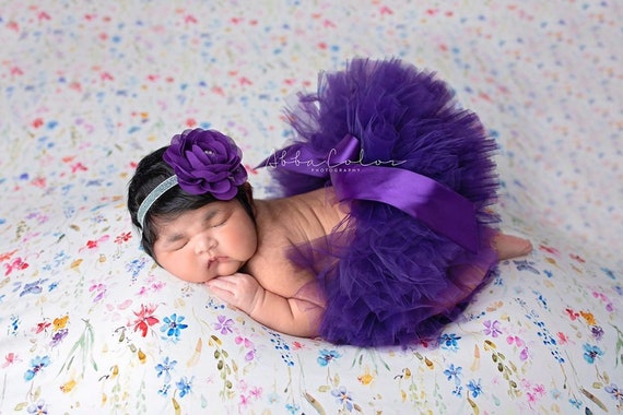 PURPLE TUTU and Headband, Pulm Tutu,purple Tutu, Tutu Set for Baby