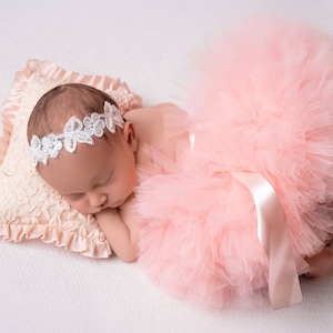 PEACH TUTU, Tutu for Newborn Girl, 1st Birthday Tutu, Cake Smash, Tutu For Baby, Tutu And Headband,Baby Girl, Newborn Photo Props