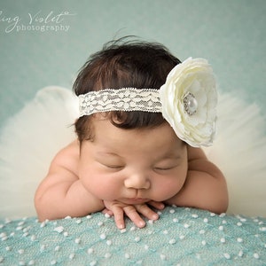 Newborn Tutu Ivory Tutu Baby Tutu  Headband Baby Girl Tutu Baby Girl Baby Dress Newborn Props
