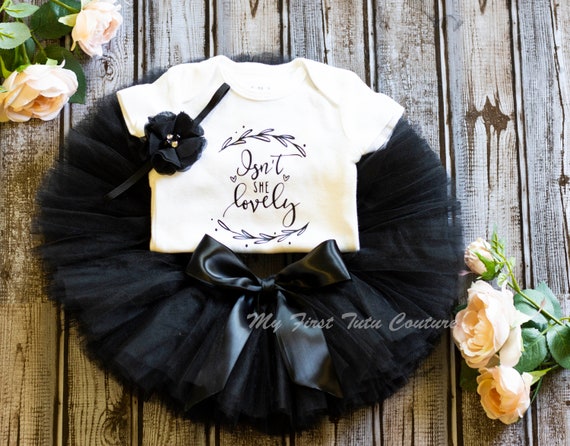 BLACK Tutu Set- Black Tutu Dress- Baby Girl Black Tutu- Black