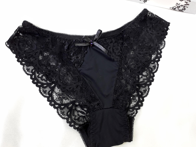 Blacked Nylon Bikini Panties Lace Panties Bloomers Women Etsy