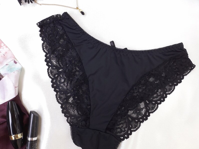 Blacked Nylon Bikini Panties Lace Panties Bloomers Women Etsy