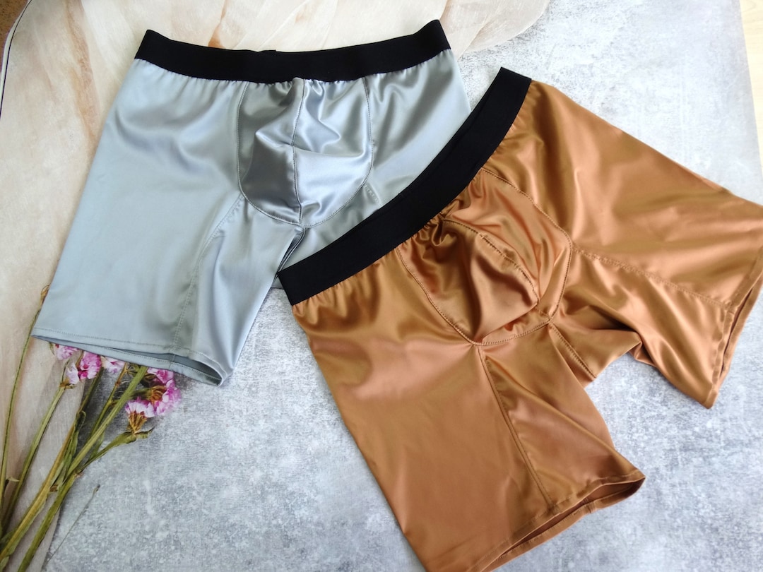 Gold and Silver Set of Silk Mens Boxers Shorts Swim Trunks Etsy